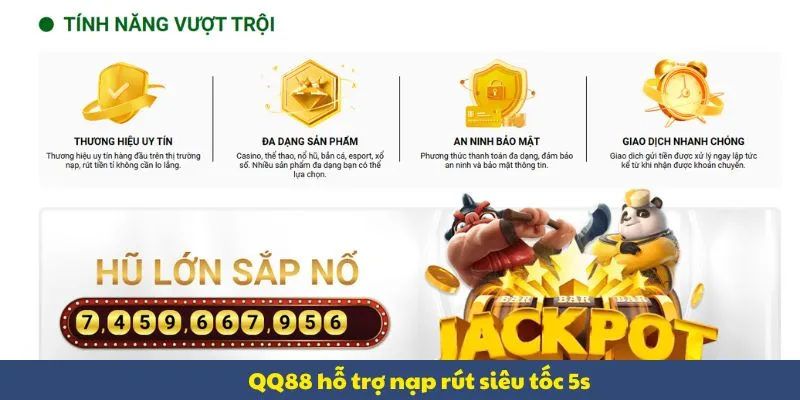 Hệ thống thanh toán tự động tại QQ88 xử lý nạp rút siêu tốc trong 5s, hỗ trợ trọn vẹn ngân hàng Việt Nam